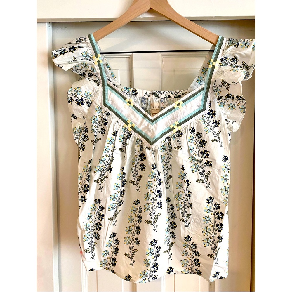Anthropologie Larkspur ruffled blouse, size S